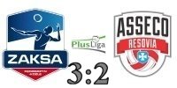 Wynik meczu: ZAKSA Kdzierzyn-Kole vs.  Asseco Resovia Rzeszw vs.  2:3